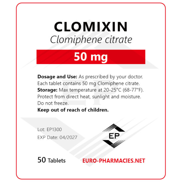 Clomixin (Clomid) - 50mg/tab -50 tab/bag - Euro Pharmacies - USA Domestic