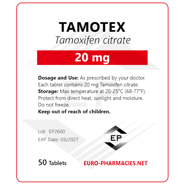 Tamotex (Tamoxifen) - 20mg/tab -50 tab/bag - Euro Pharmacies - USA Domestic
