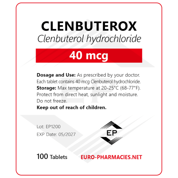 Clenbuterox (Clenbuterol) - 40mcg/tab -100 tab/bag - Euro Pharmacies