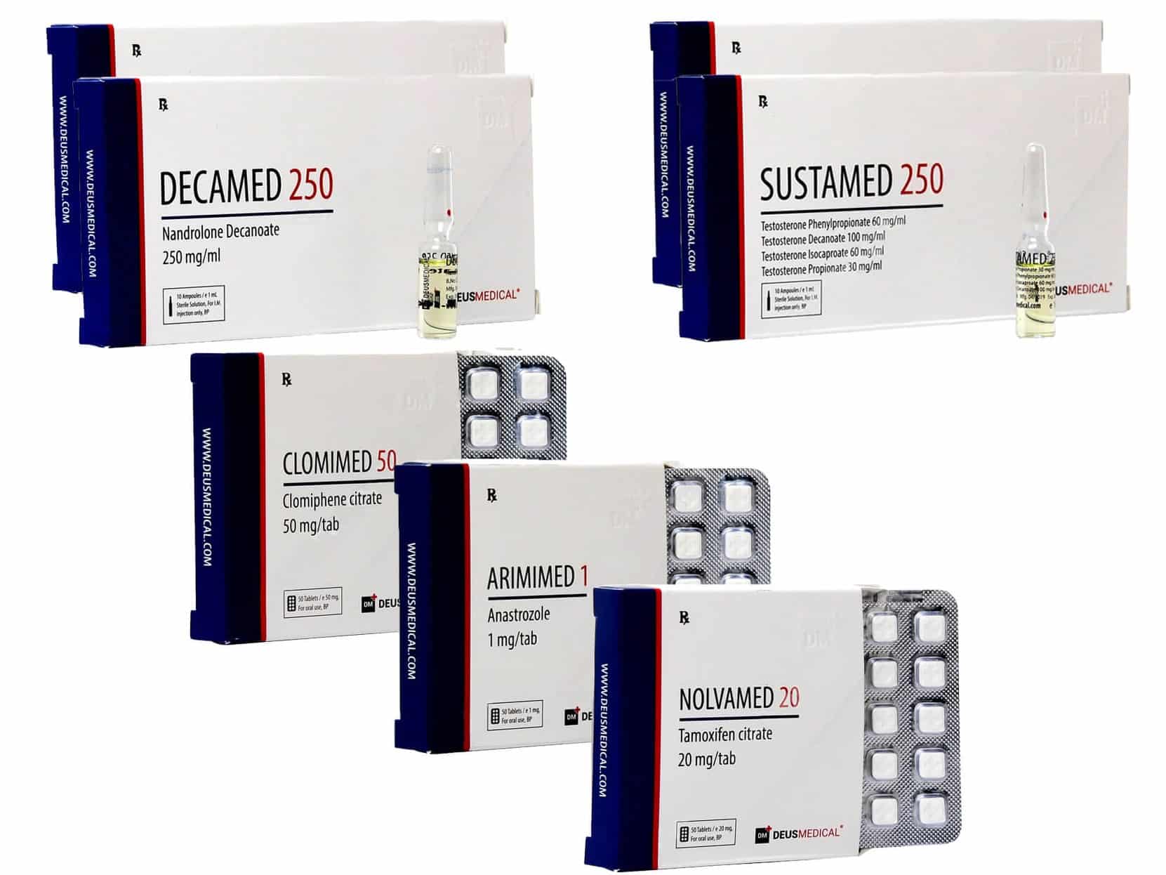 Advanced Mass Gain Pack 8 weeks Sustanon Deca durabolin Protection PCT Deus Medical