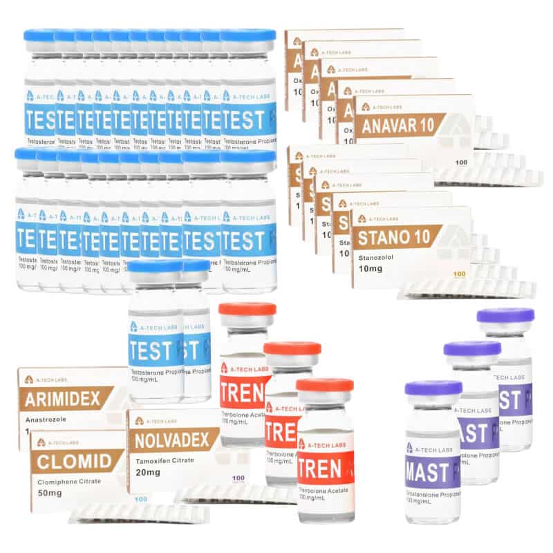 PACK PRISE DE MASSE SECHE EXTREME Test P Tren A Mast P Anavar Winstrol Oral 16 semaines A TECH 1